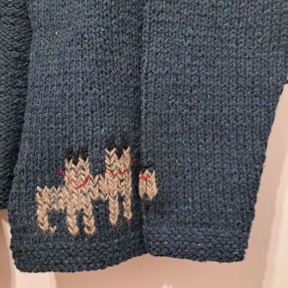 Vintage Knitting Needles For Margaret Hill Crochet Knit Sweater XL Green/Blue - Picture 9 of 17